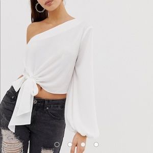White One-Sleeve Top